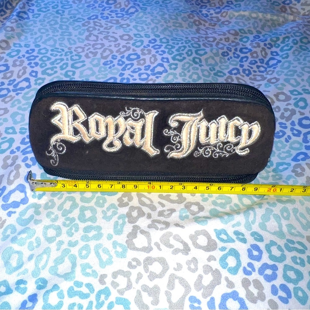 Vintage Black Royal Juicy Couture Sunglasses / Pencil / Cosmetic Case Velour Y2K
